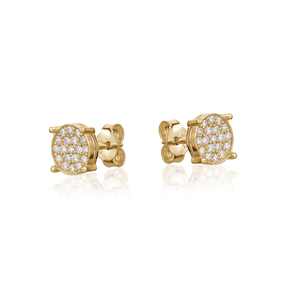 10 KT 0.50 CTW Round Cluster Studs