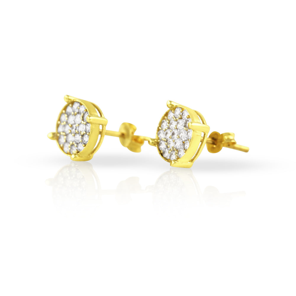10 KT 0.50 CTW Round Cluster Studs