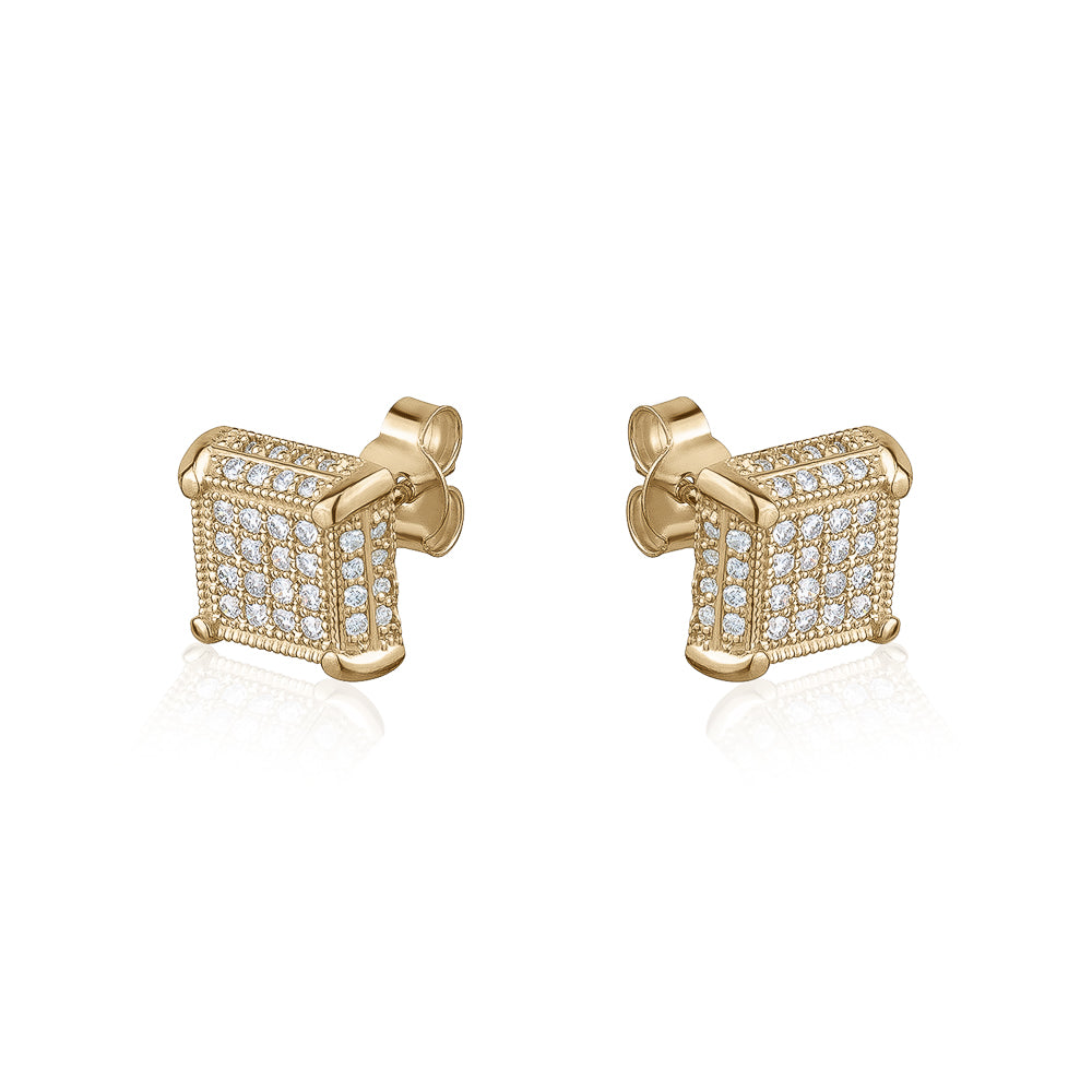 10 KT 0.70 CTW Square Studs