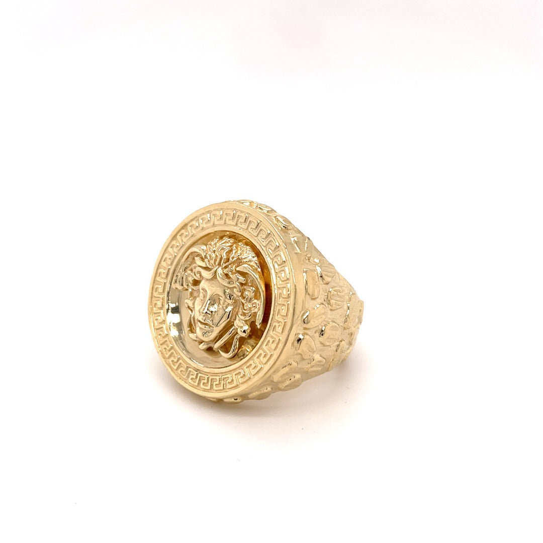 10K Medusa Head Nugget Men’s Ring