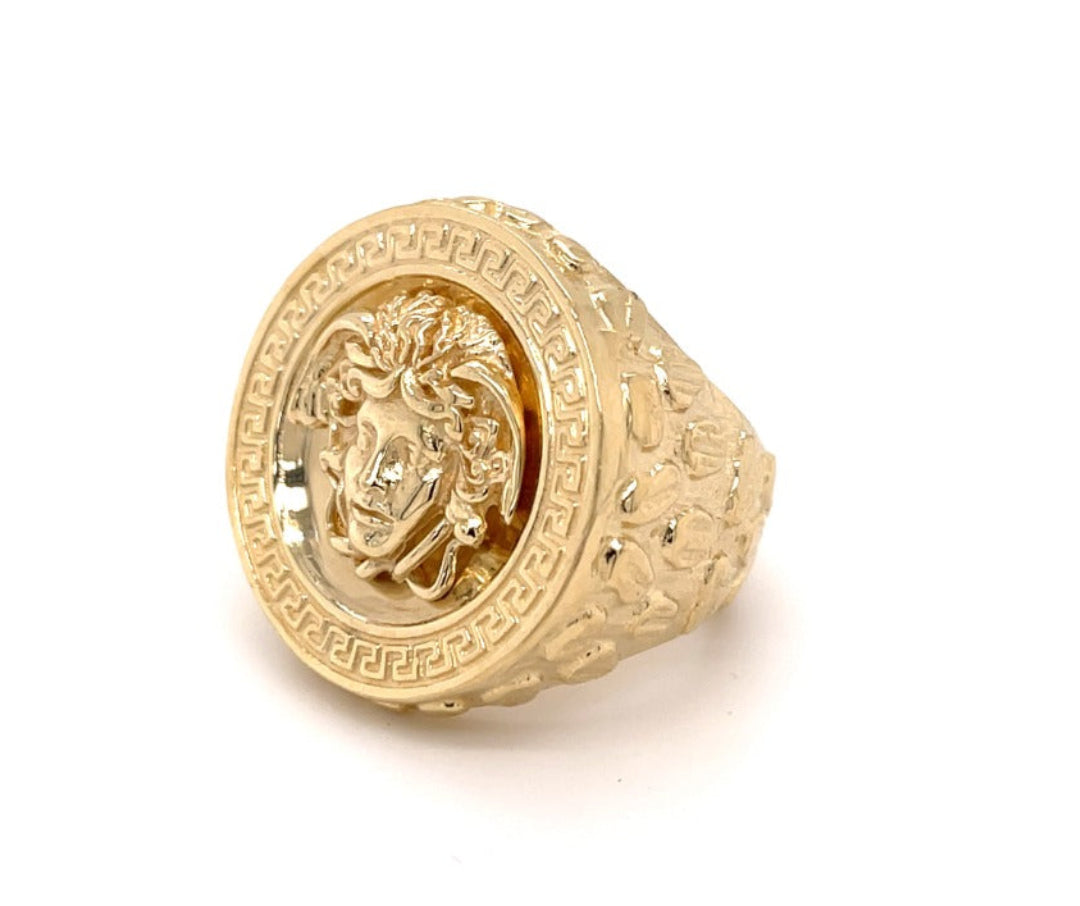 10K Medusa Head Nugget Men’s Ring