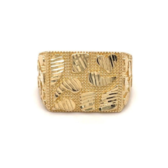 10K Quad Nugget Diamond Cut Men’s Ring