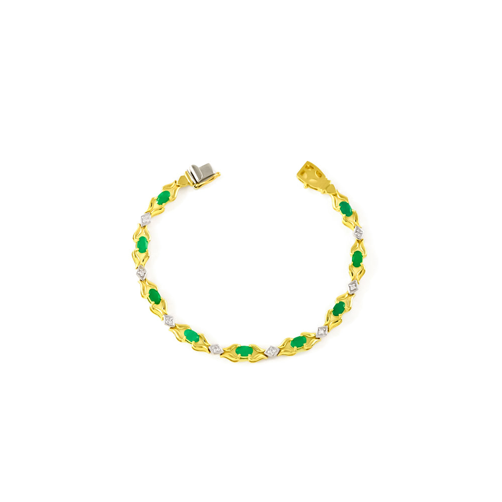 10KT 0.08 CTW Women’s Emerald Bracelet