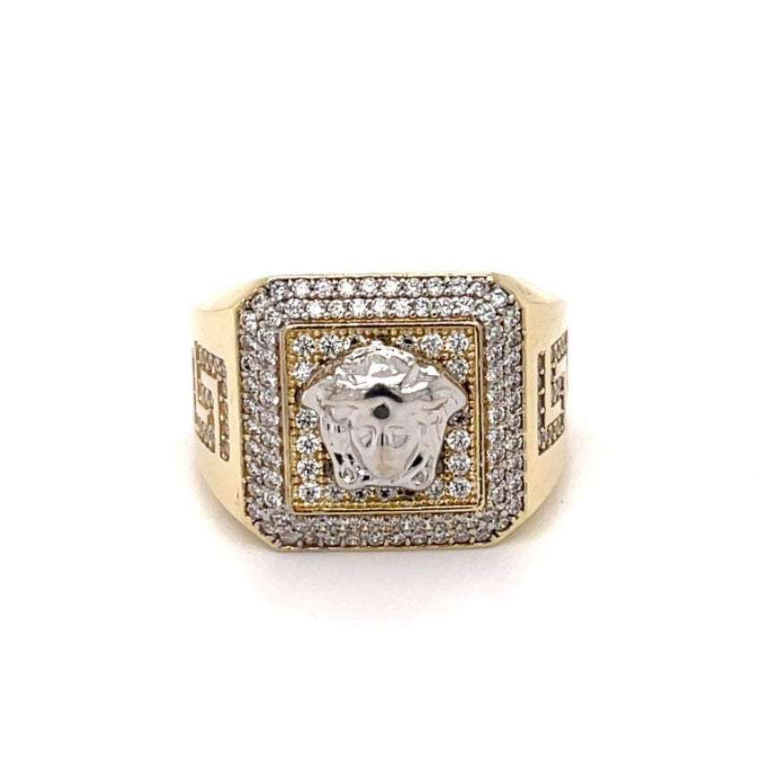 10KT Square Medusa Men’s Ring