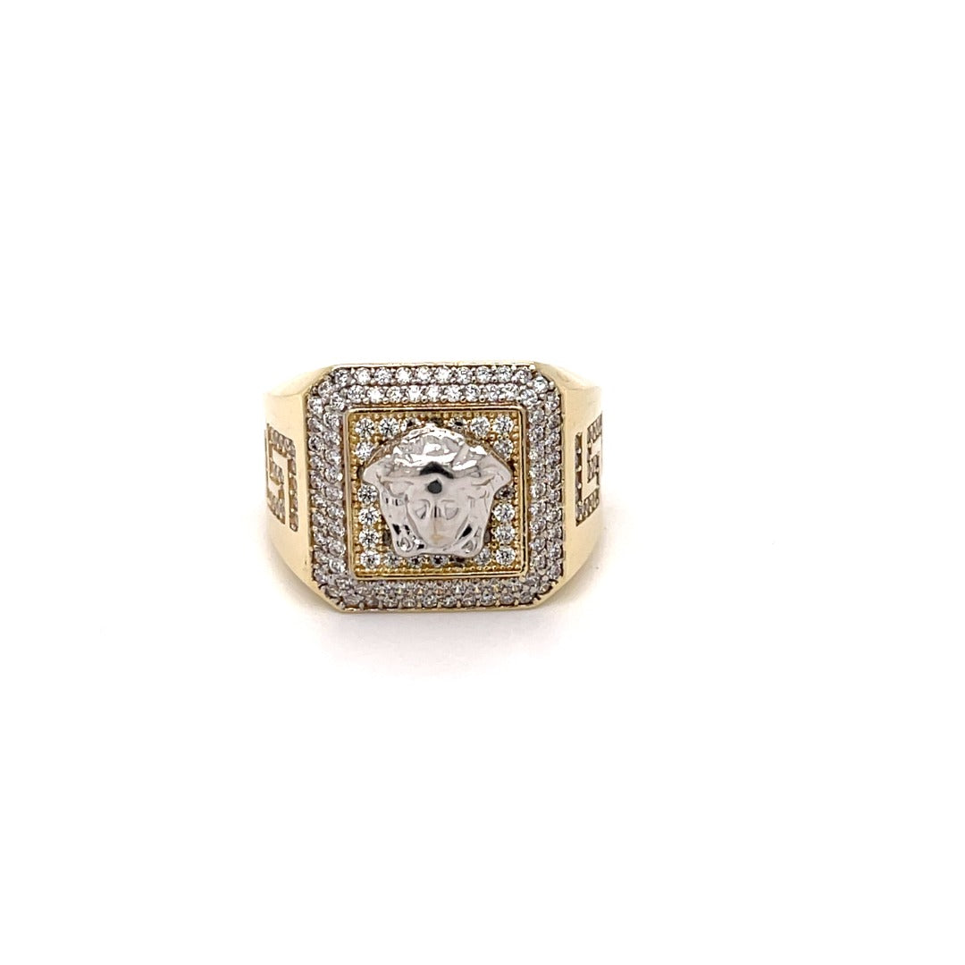 10KT Square Medusa Men’s Ring