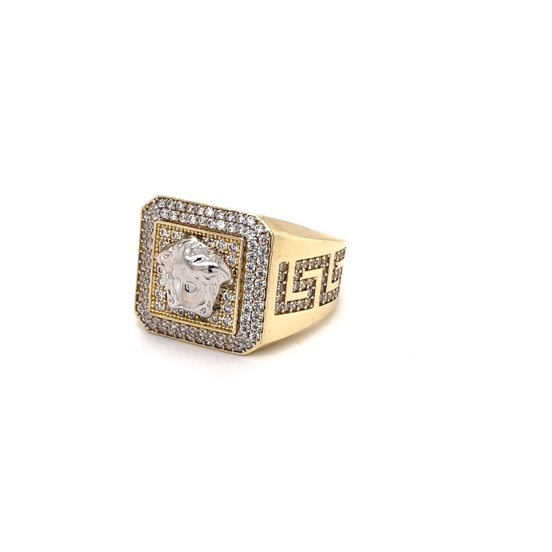 10KT Square Medusa Men’s Ring