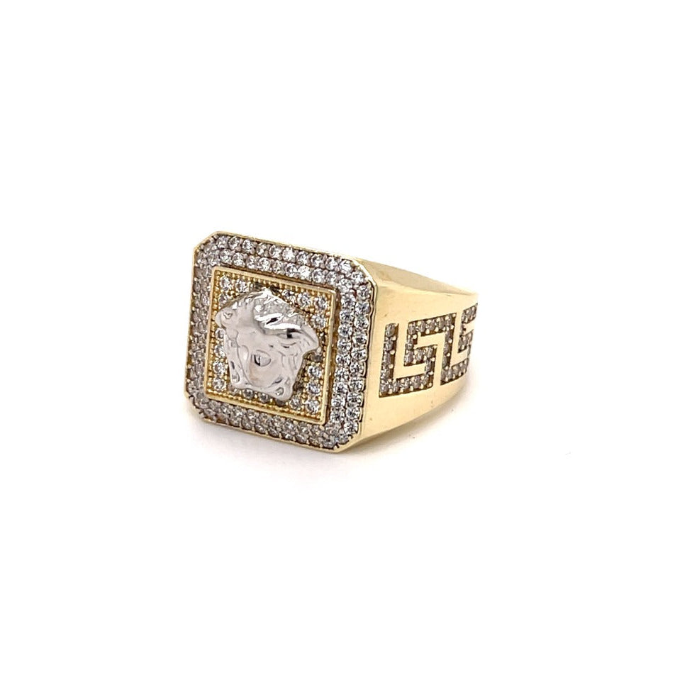 10KT Square Medusa Men’s Ring