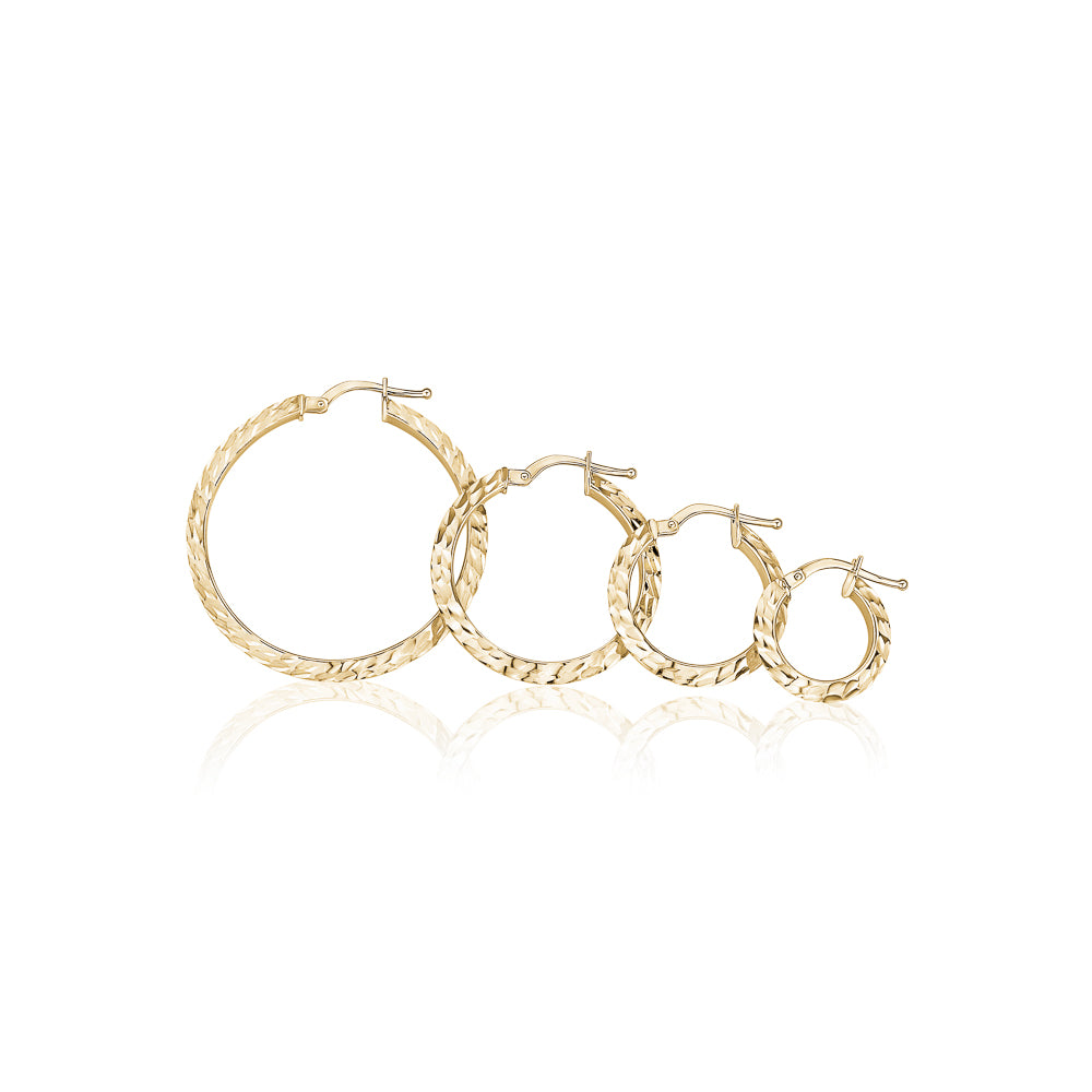 10KT Carved Diana Hoops