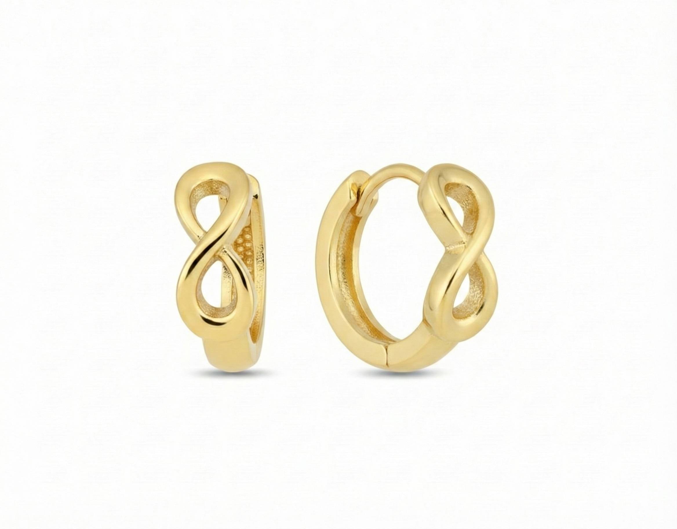 10KT Gold Infinity Loop Huggies