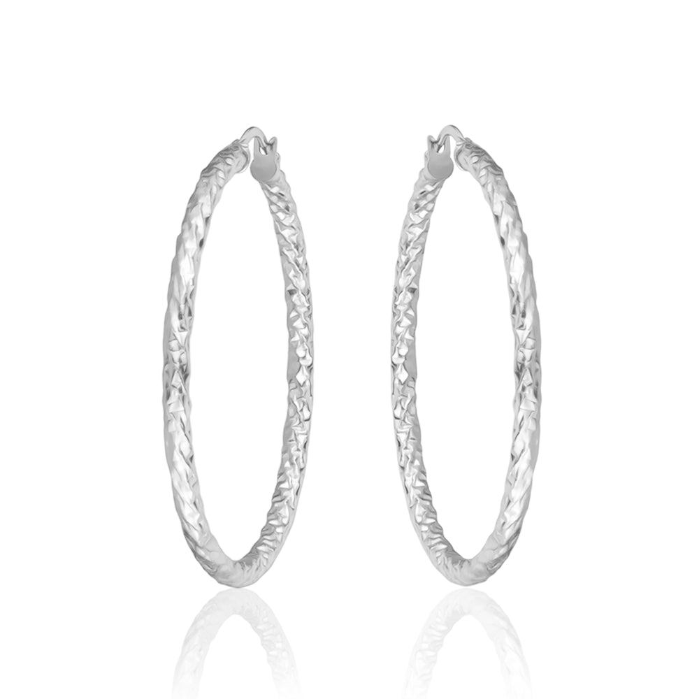 10KT Jasmine Tube Hoop Earrings