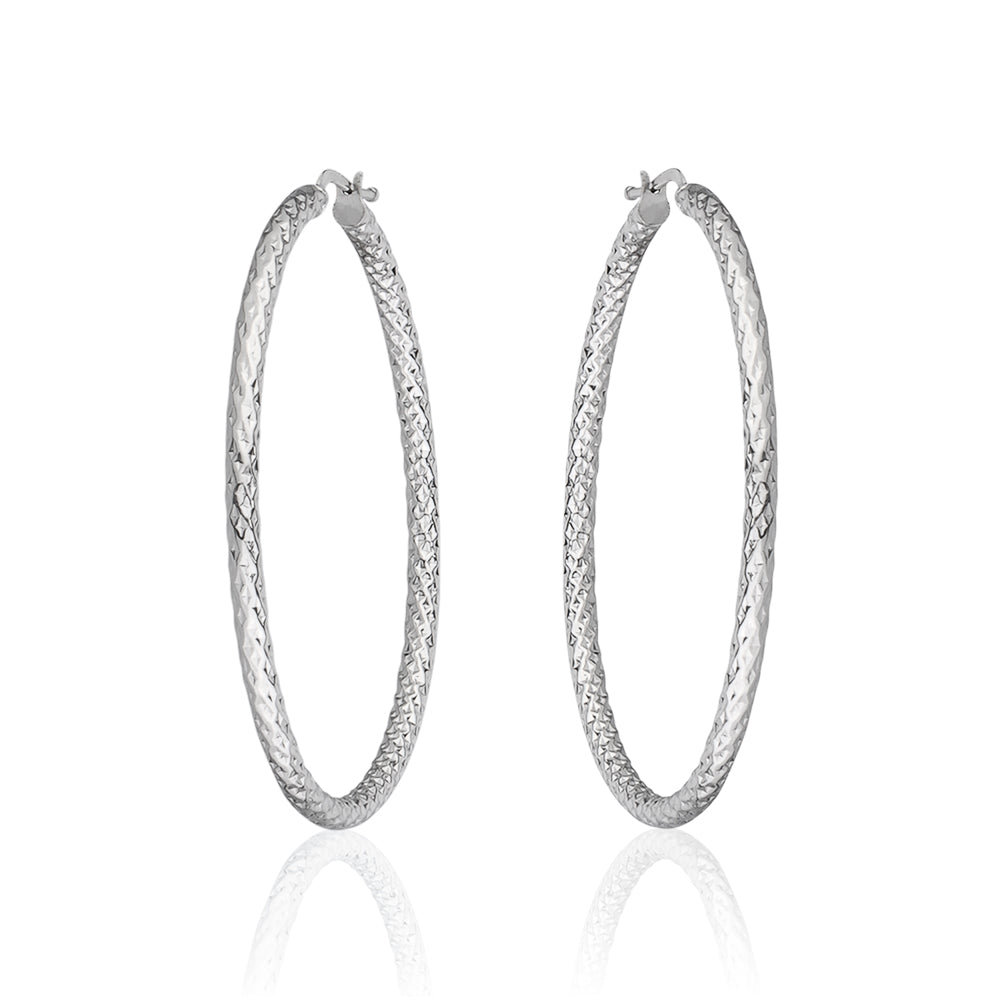 10KT Jasmine Tube Hoop Earrings