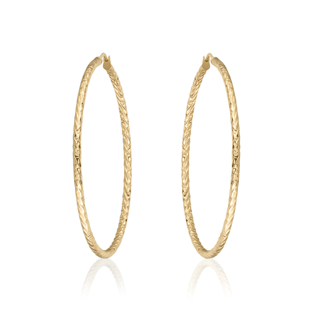10KT Jasmine Tube Hoop Earrings