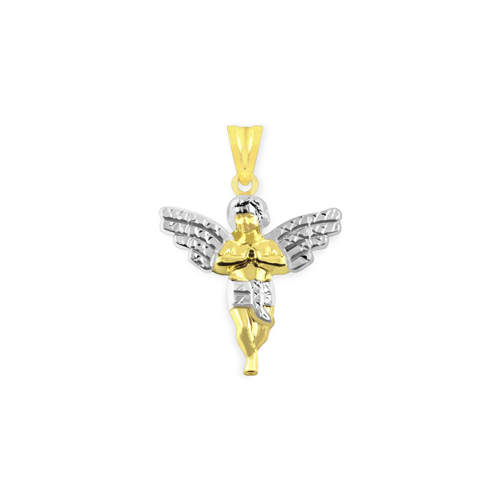 10KT Twin tone Angel Pendant