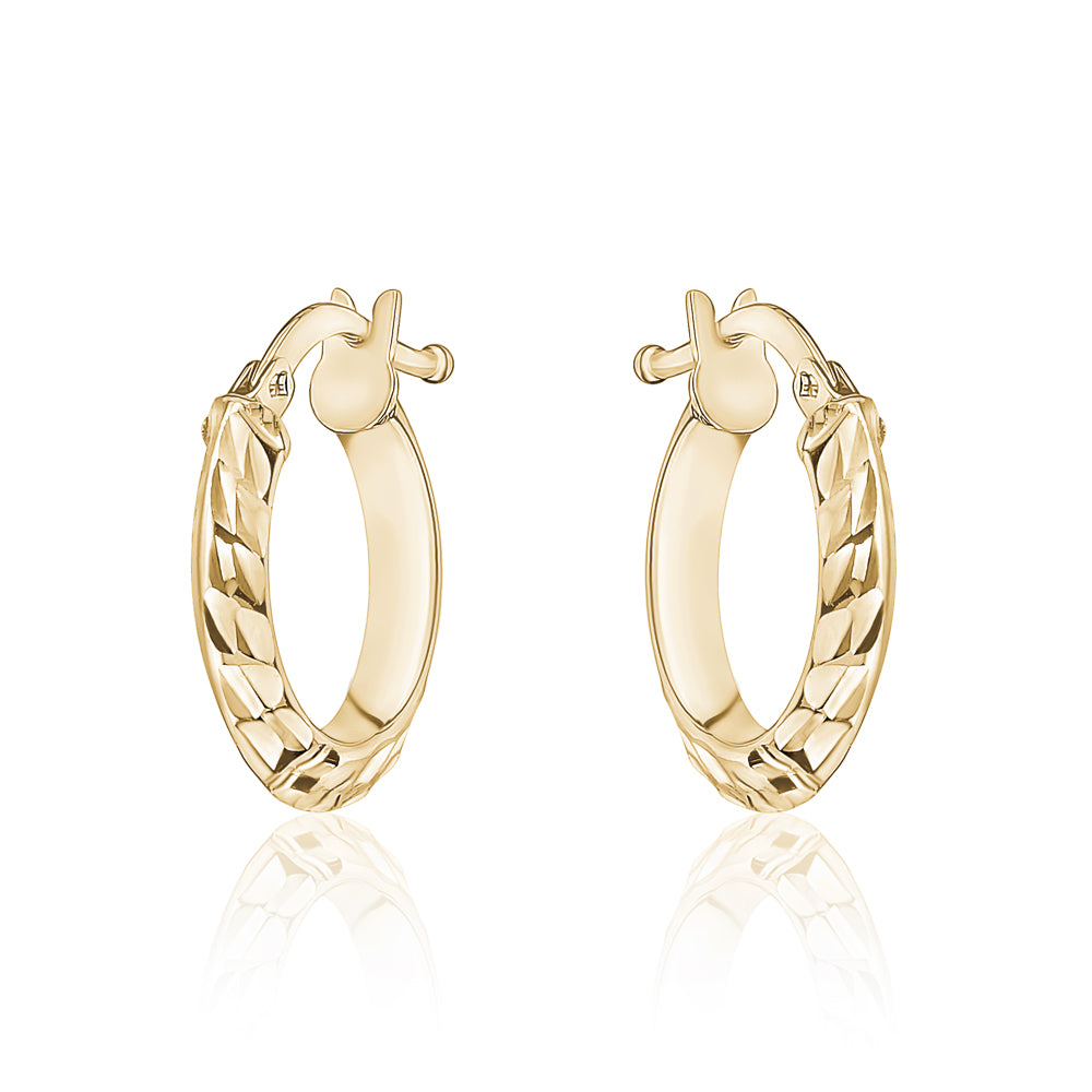 10KT Carved Diana Hoops