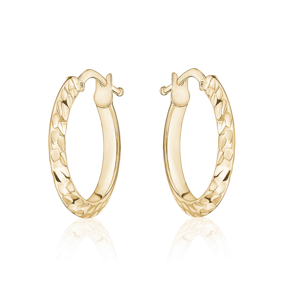 10KT Carved Diana Hoops