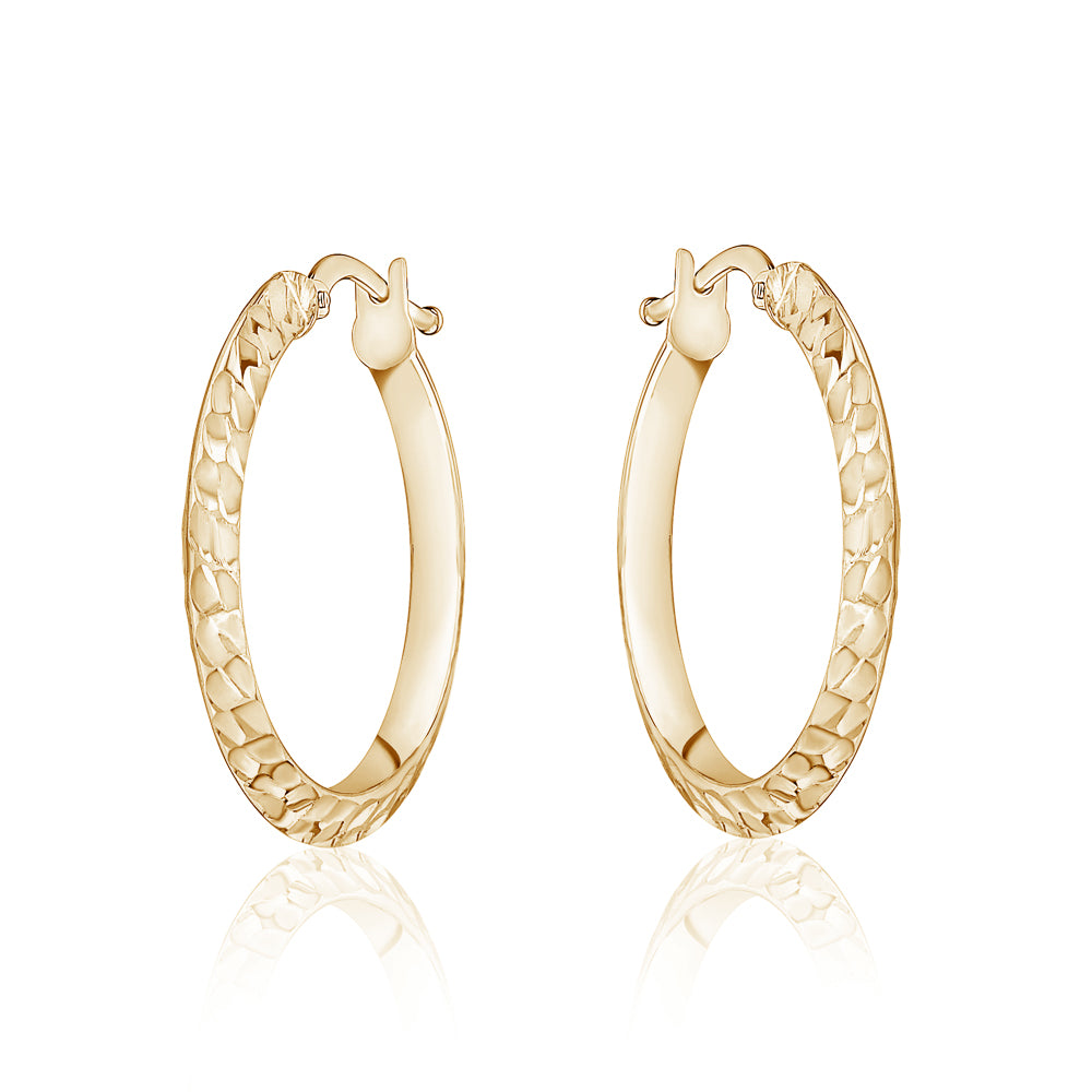 10KT Carved Diana Hoops