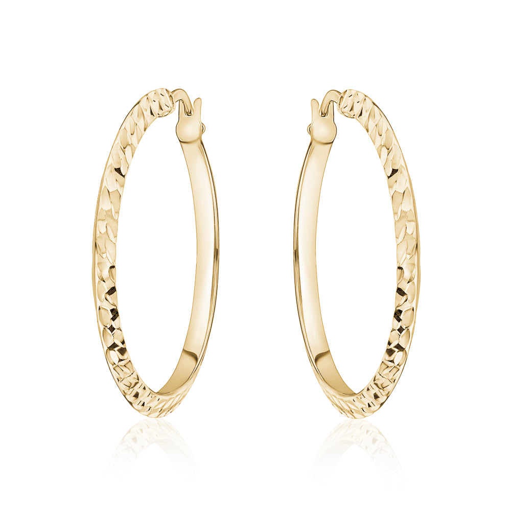 10KT Carved Diana Hoops