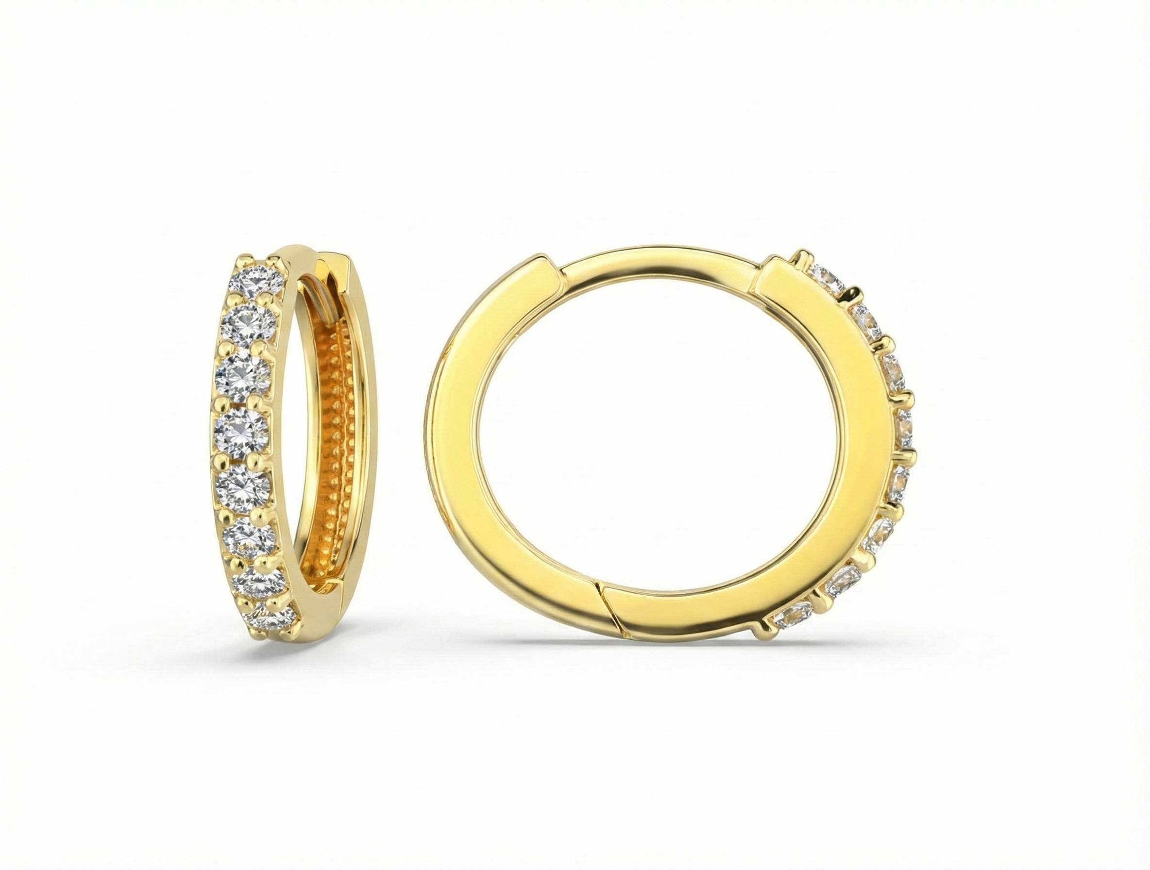 10KT Gold Accented Medium Huggies