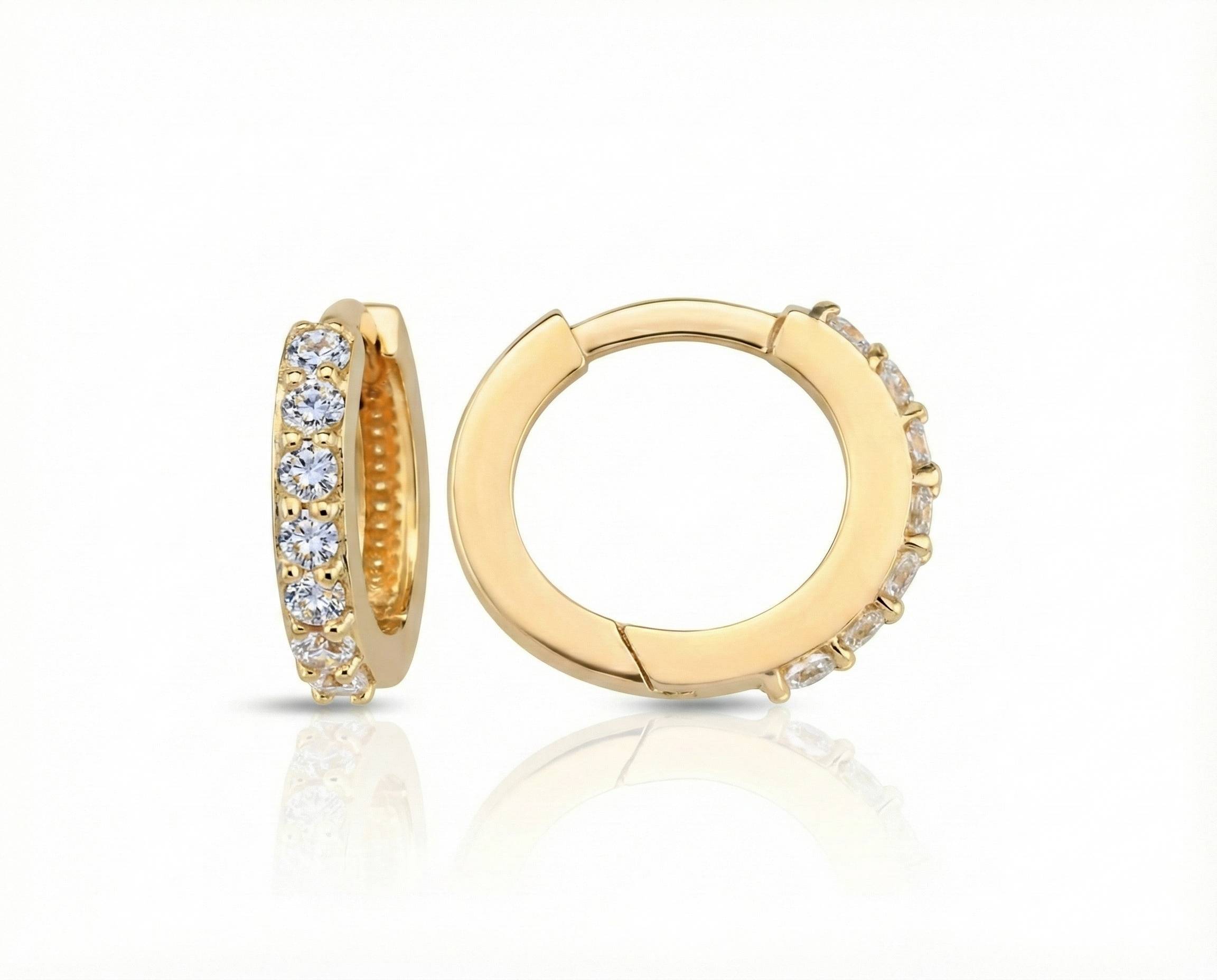 10KT Gold Accented Small Huggies