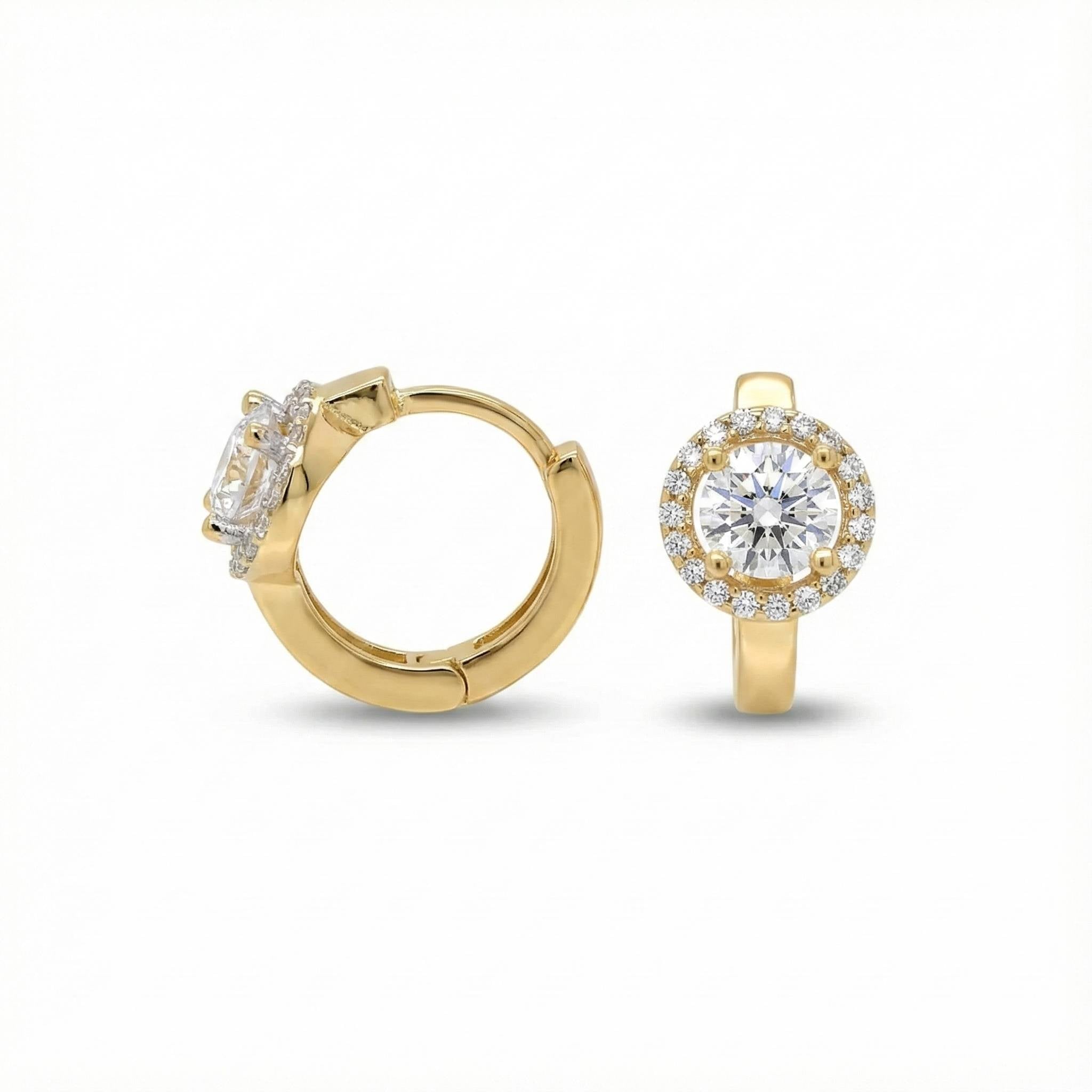 10KT Gold Halo Huggies