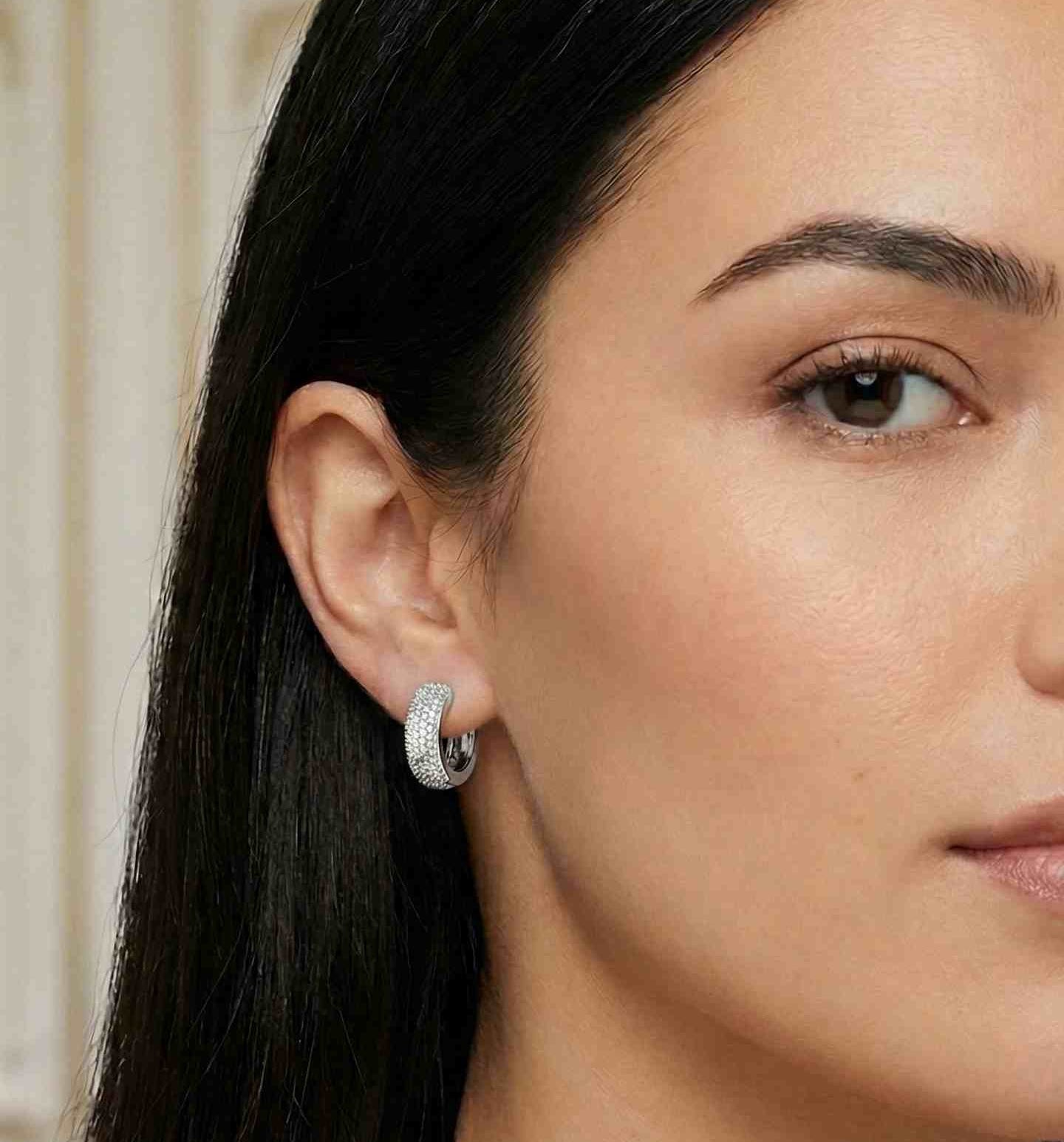 10KT Gold Iced-out Ziva Huggies