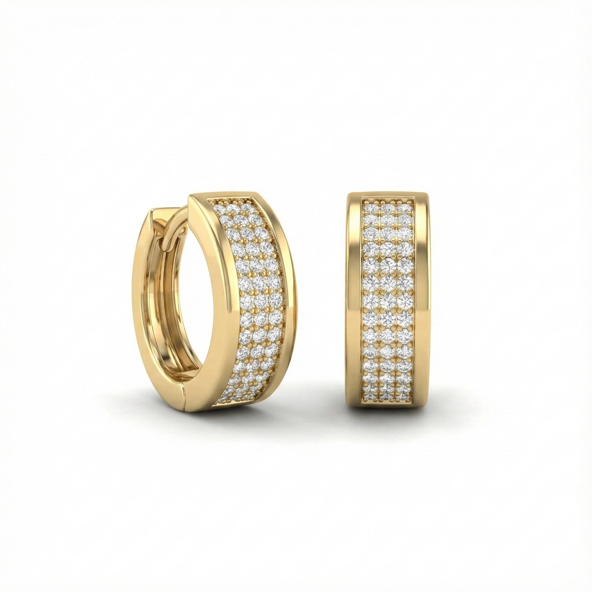 10KT Gold Paved Senna Huggies