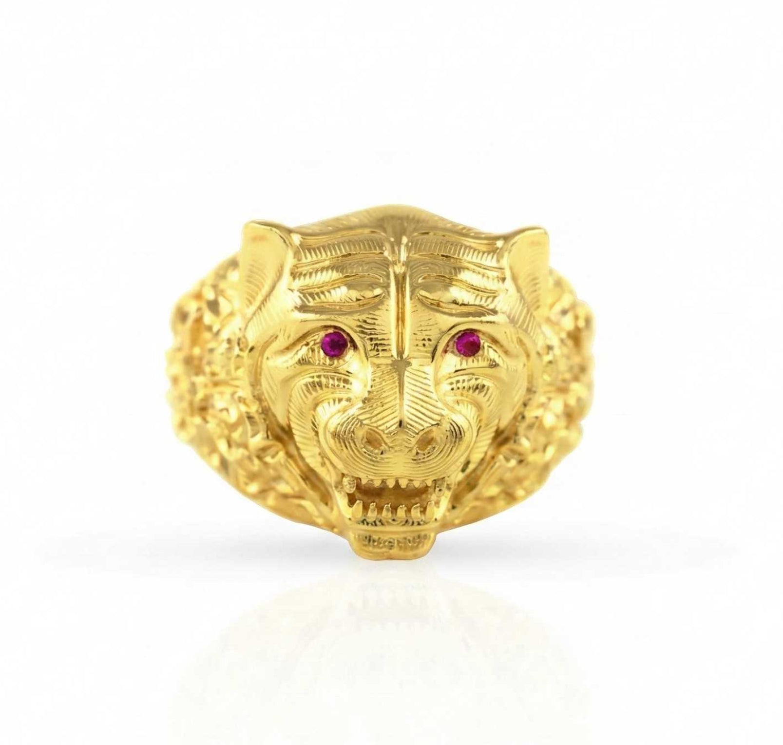 10KT Men’s Tiger Head Ring