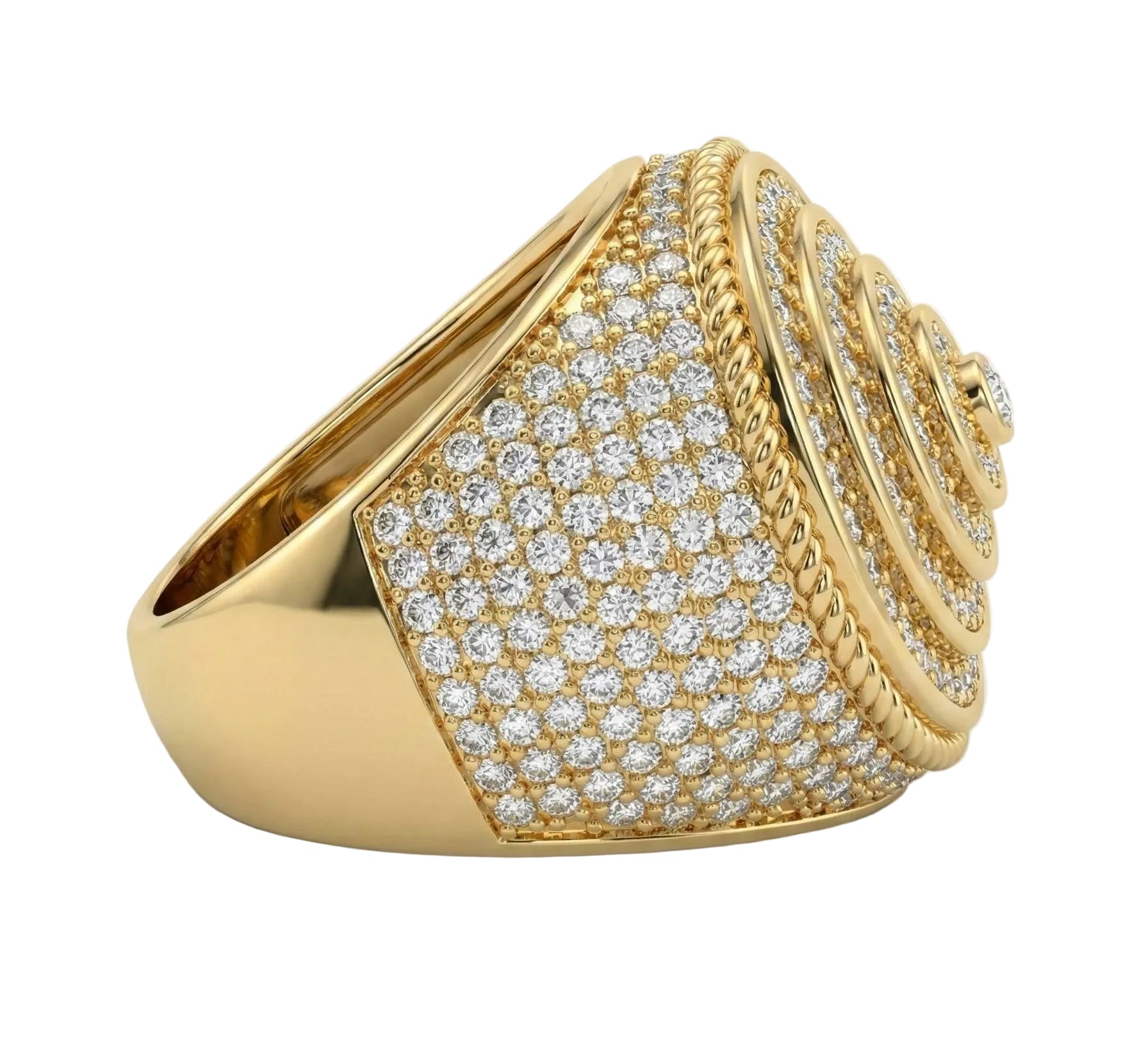 10KT Yellow Gold Men's Gilded Orbit Ring