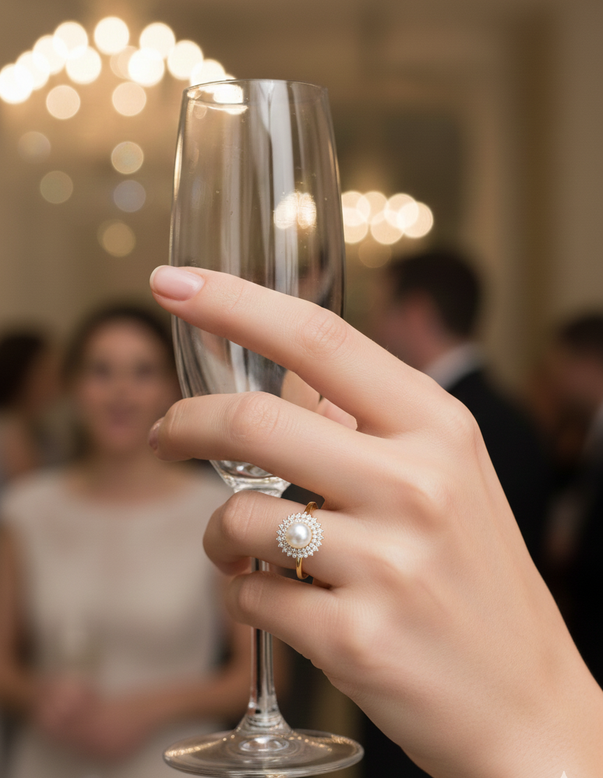 10KT Pearl Bloom Ring