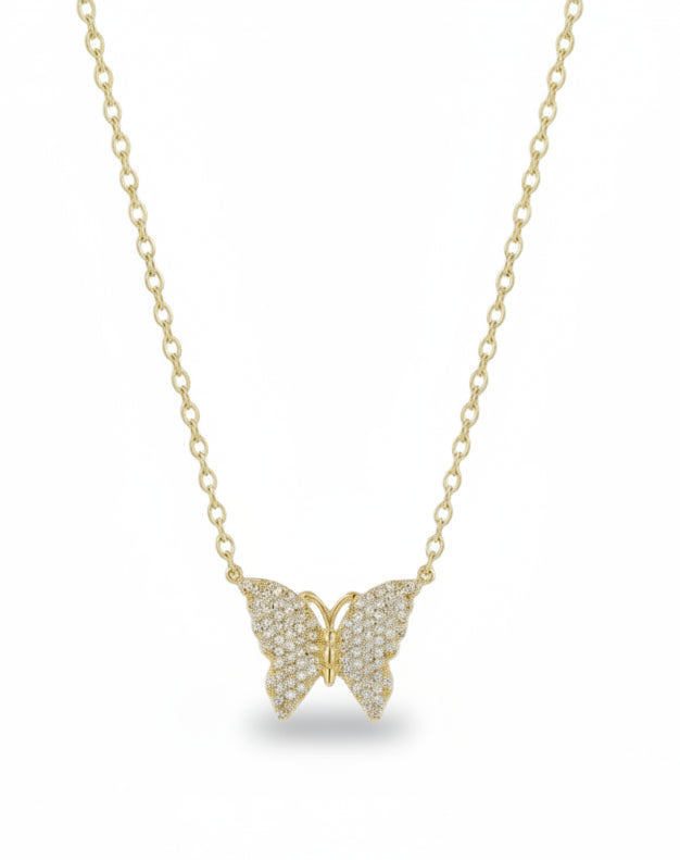 10KT Yellow Gold Butterfly Necklace