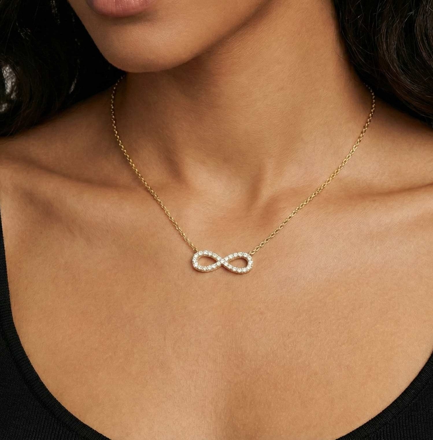 10KT Yellow Gold Infinity Necklace