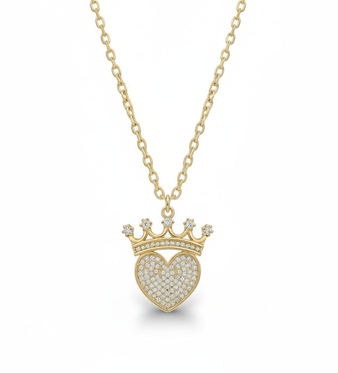 10KT Yellow Gold Queen of Hearts Necklace