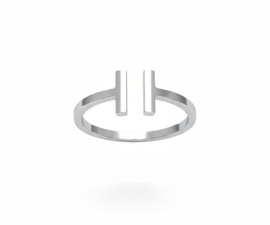 10KT Open T Bar Ring