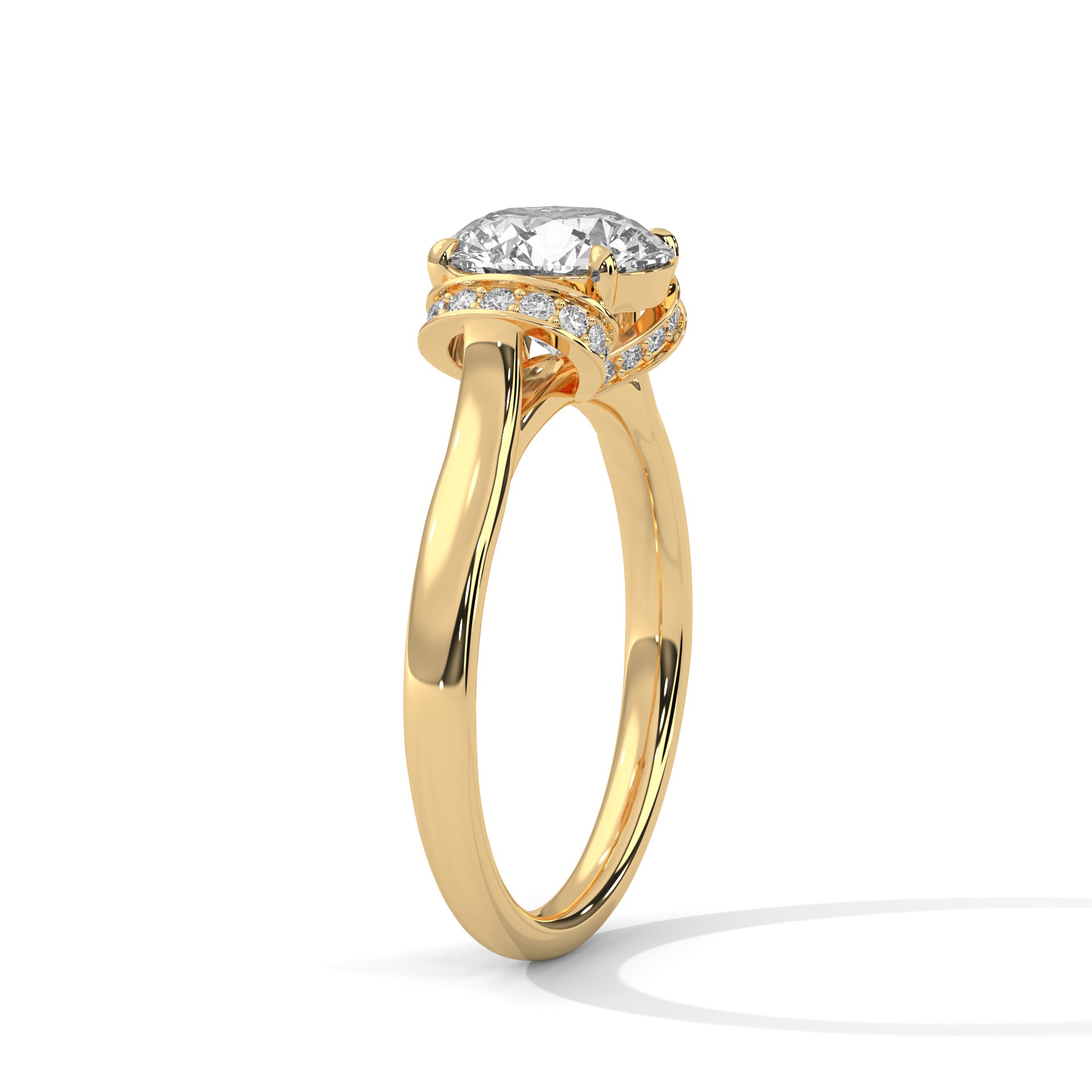 14KT 2.12 CTW Round Lab Grown Diamond Engagement Ring