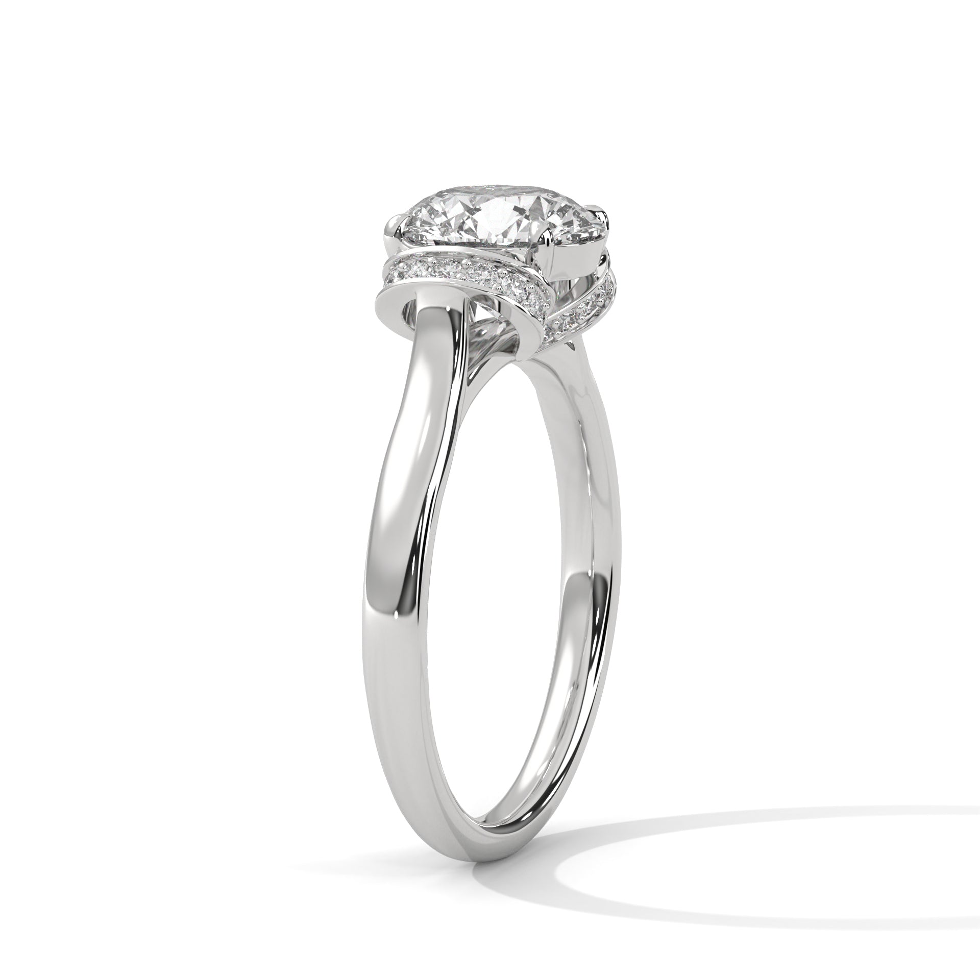 14KT 2.12 CTW Round Lab Grown Diamond Engagement Ring