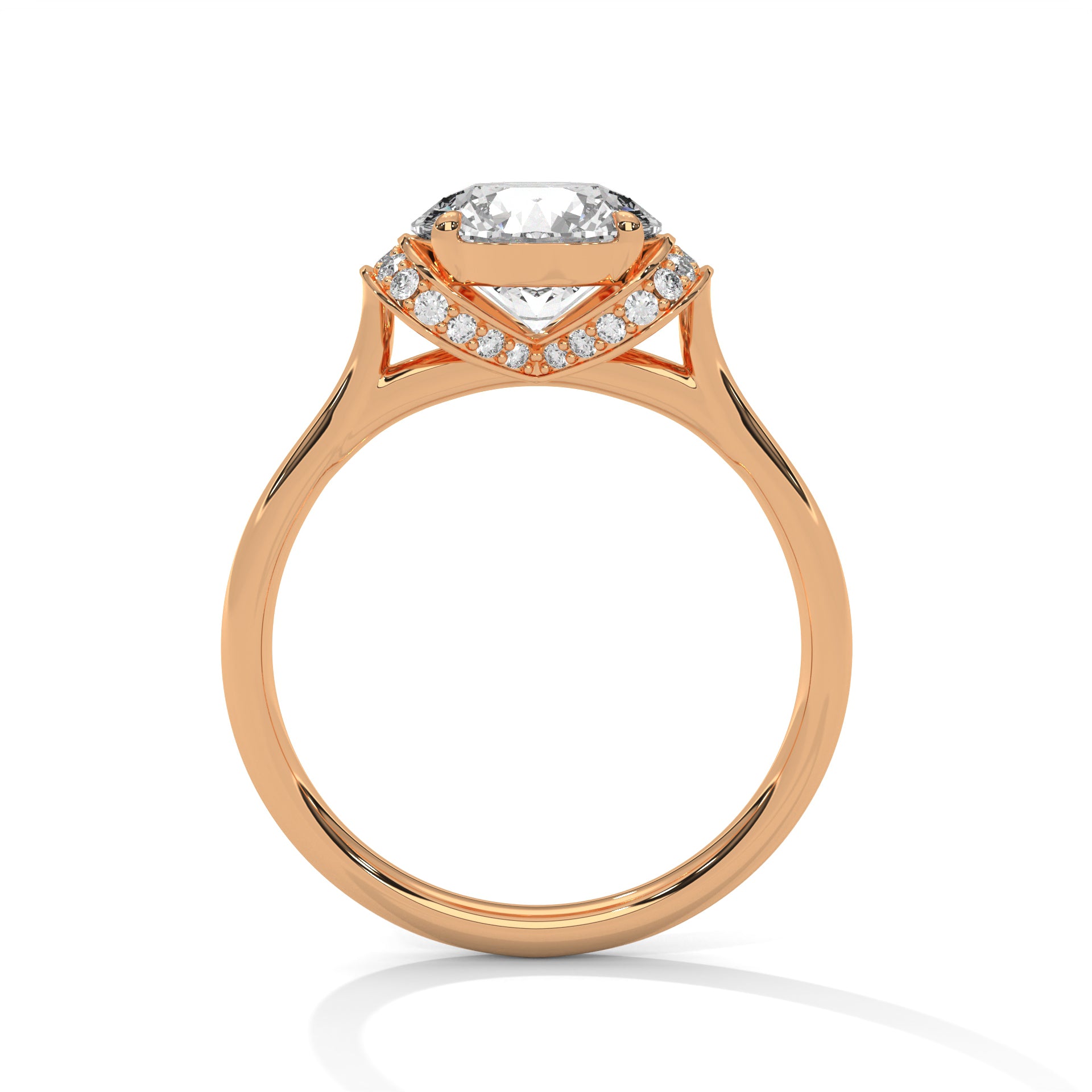 14KT 2.12 CTW Round Lab Grown Diamond Engagement Ring