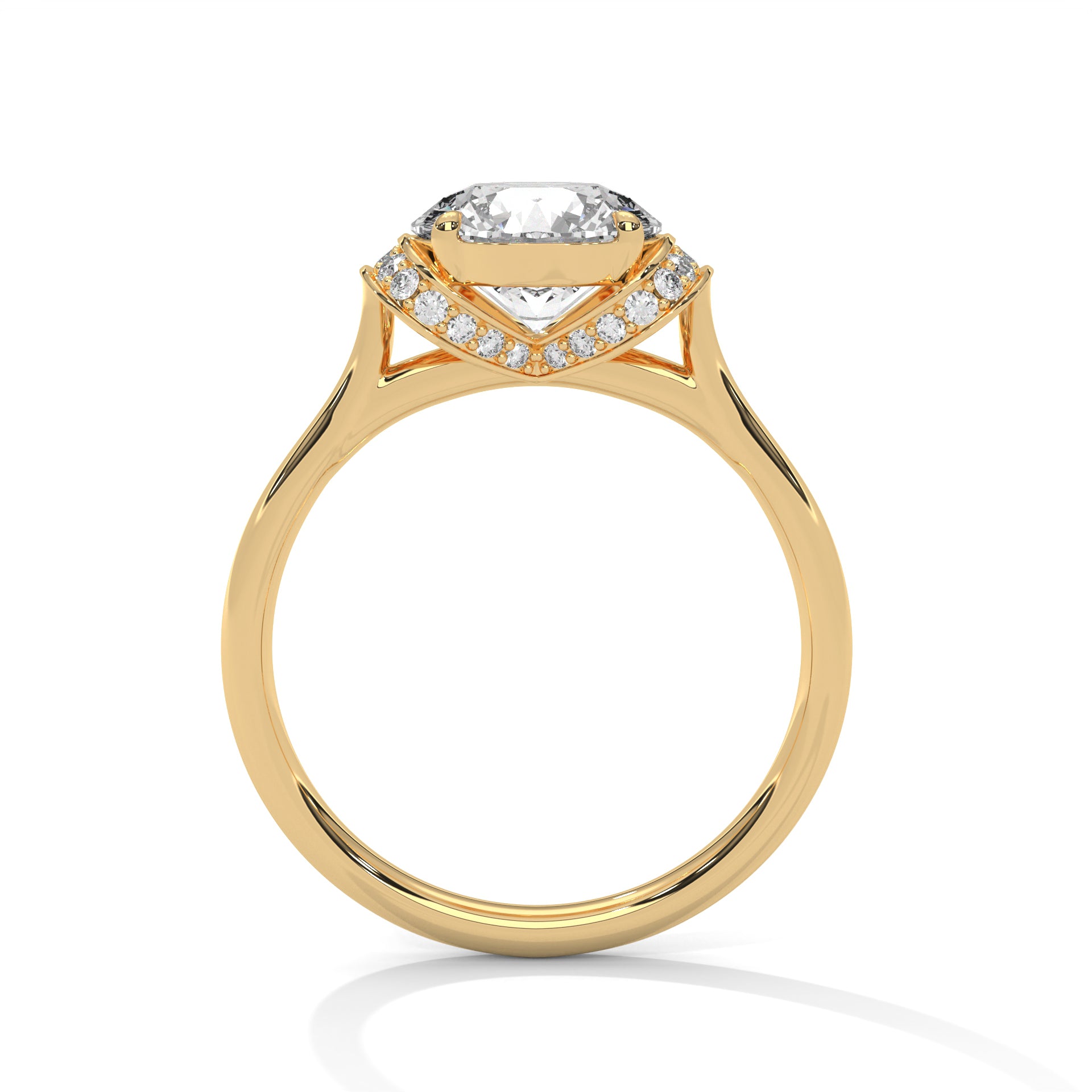 14KT 2.12 CTW Round Lab Grown Diamond Engagement Ring