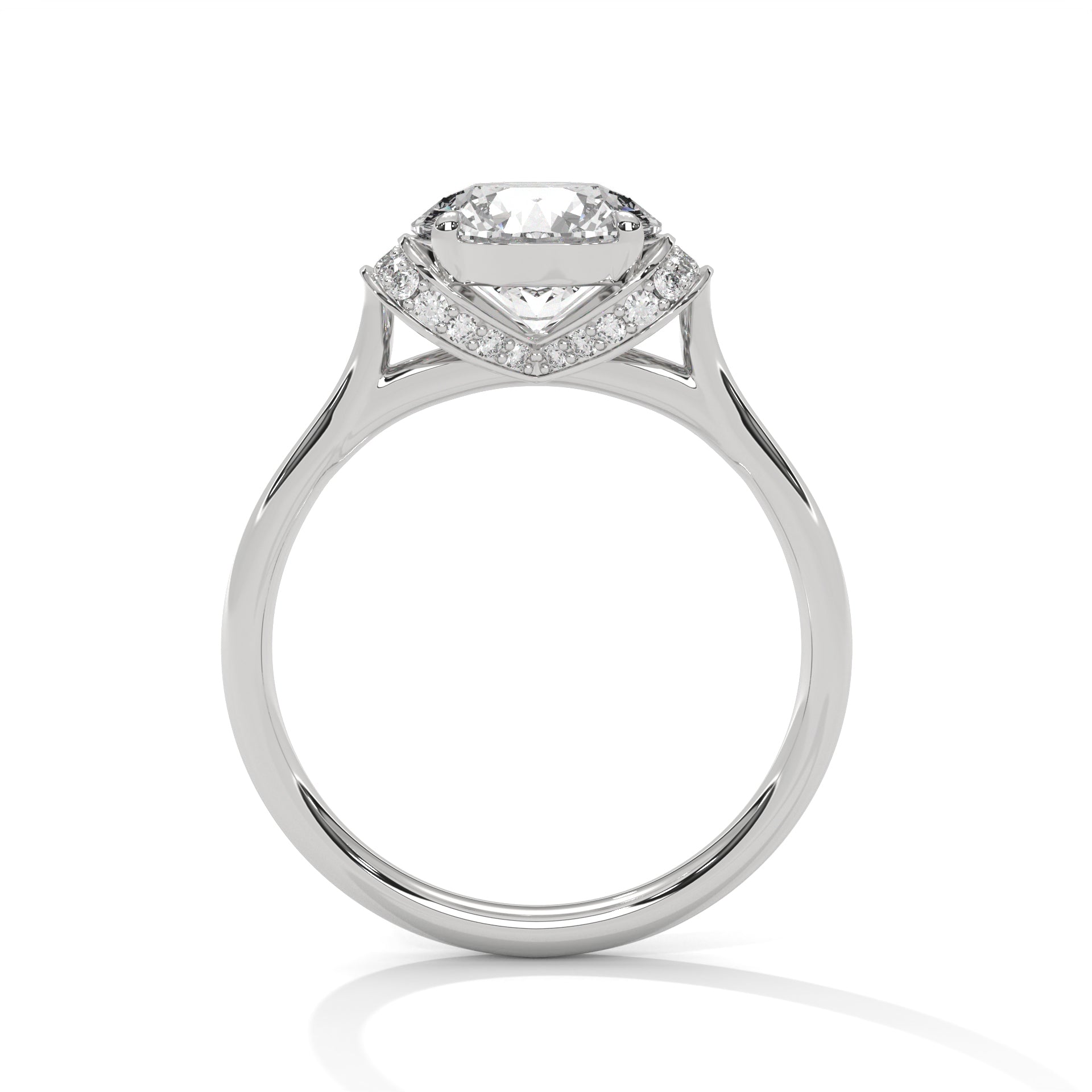 14KT 2.12 CTW Round Lab Grown Diamond Engagement Ring