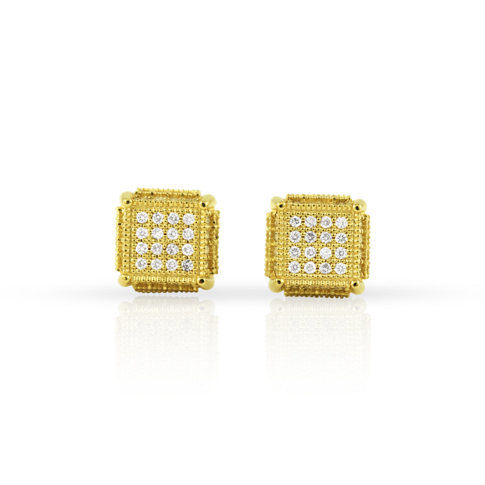 10 KT 0.70 CTW Square Studs