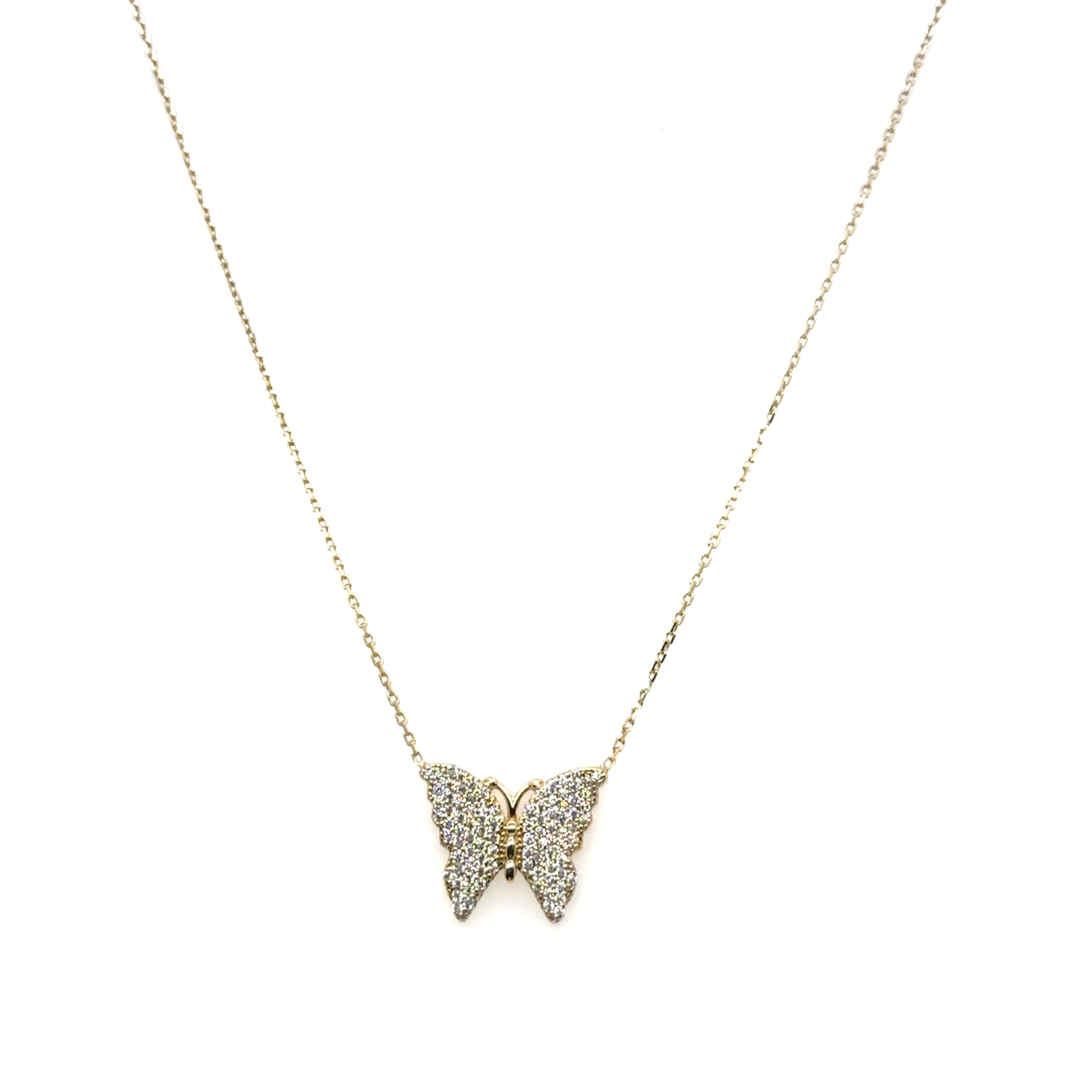 10KT Yellow Gold Butterfly Necklace
