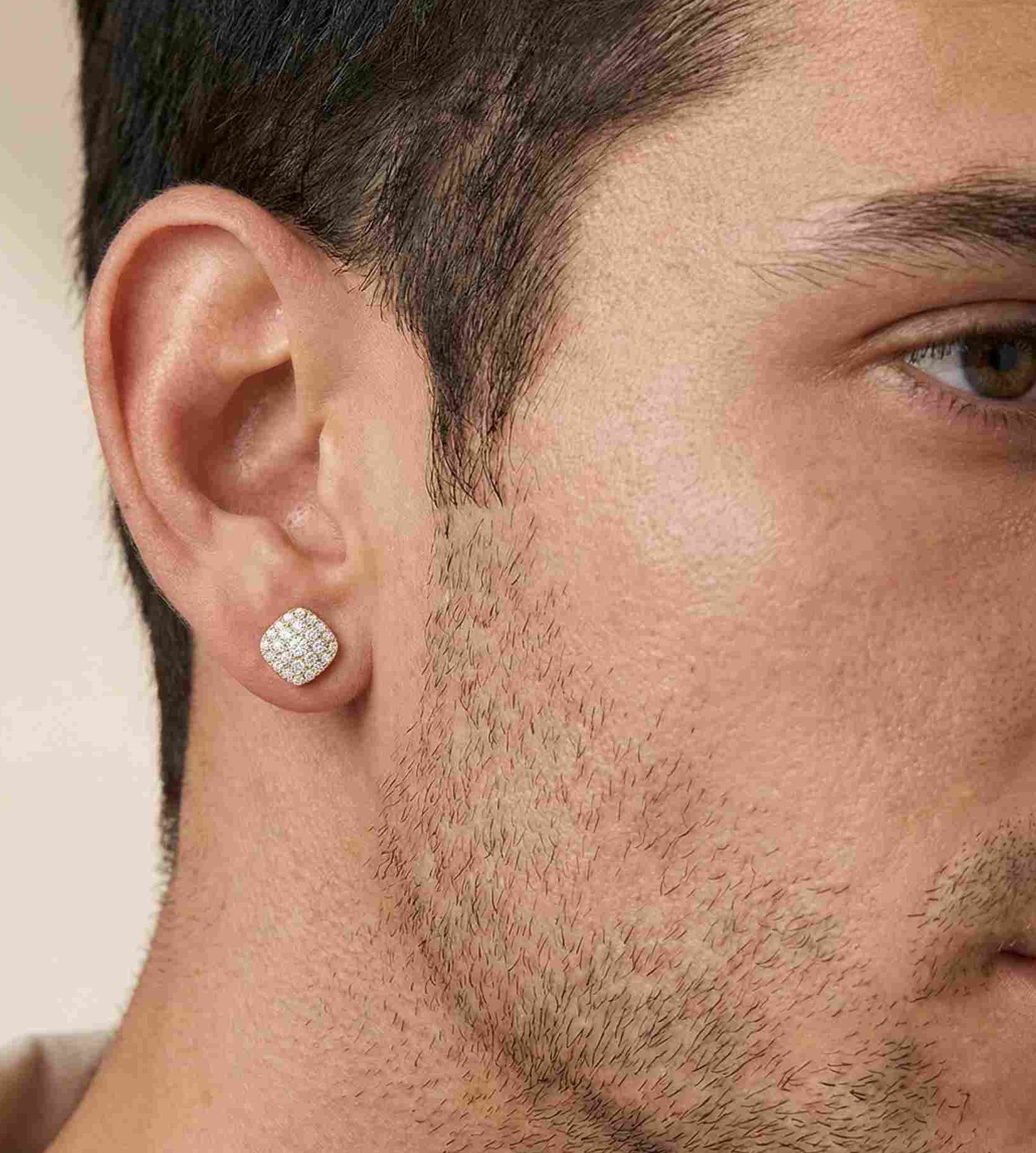 14KT 0.62 CTW Cushion Cluster Studs