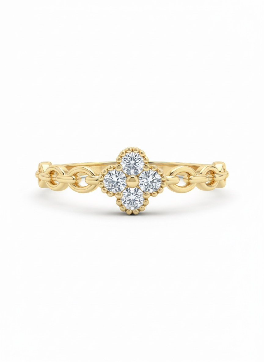 10KT Clover Chain Ring