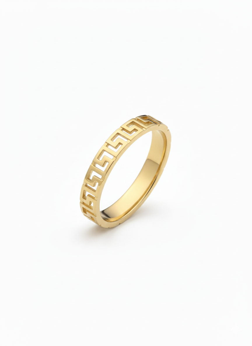 10KT Greek Meander Ring