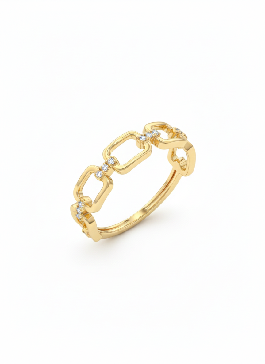 10KT Interlink Chain Ring