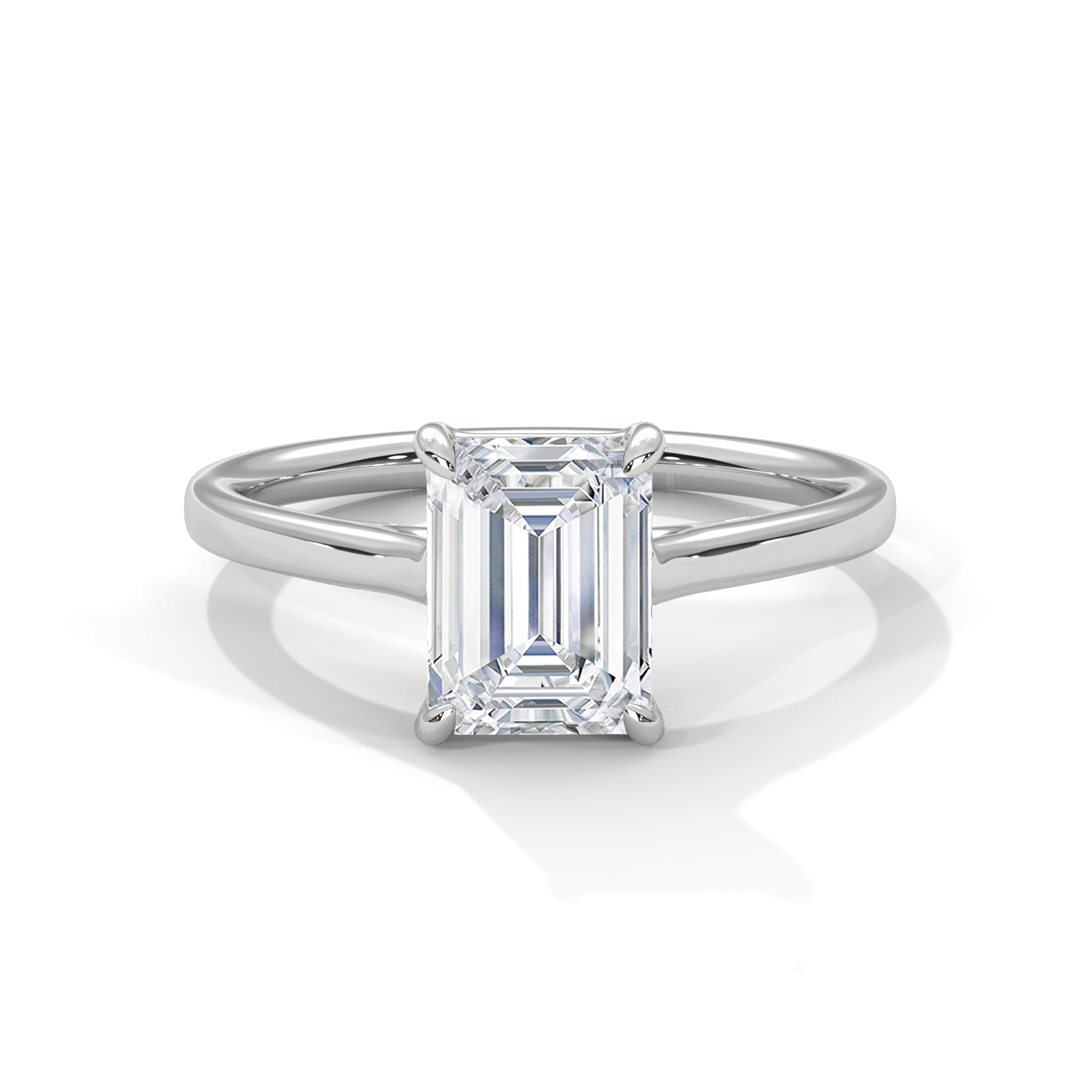 14KT 1.0 CTW Emerald Cut Lab Diamond Solitaire Ring
