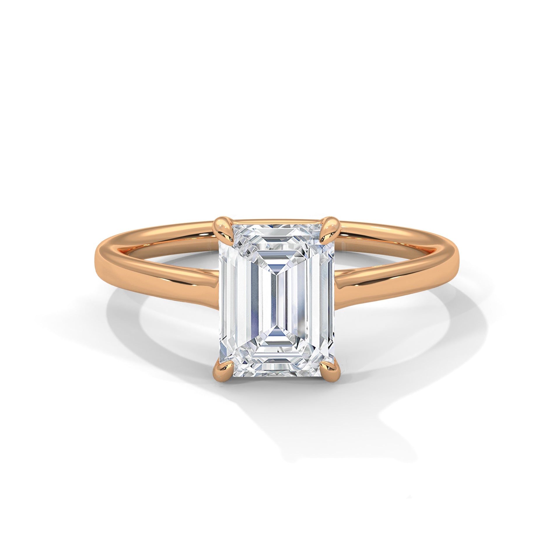 14KT 2.5 CTW Emerald Cut Lab Diamond Solitaire Ring