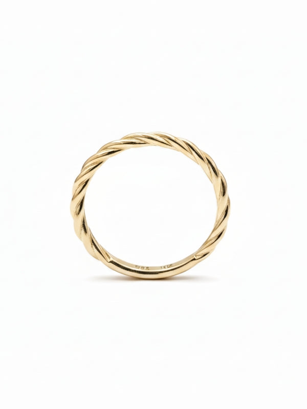 10KT Twisted Cable Ring