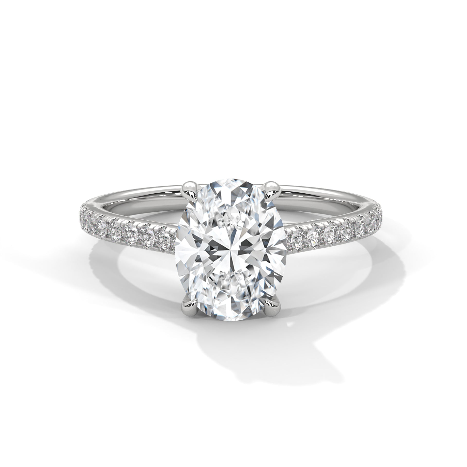 14KT 1.22CTW Oval Lab Grown Diamond Engagement Ring