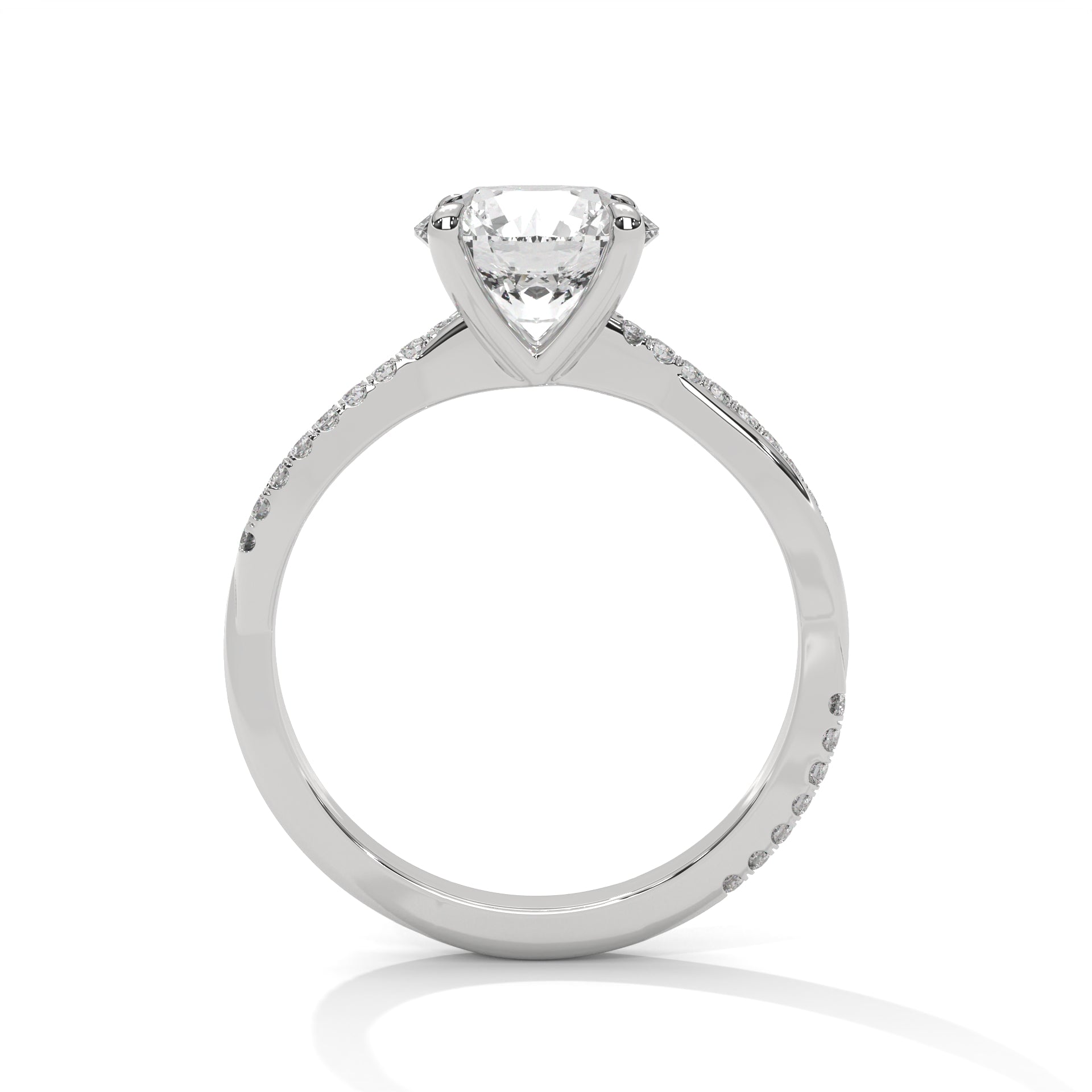 14KT 3.16CTW Round Lab Grown Diamond Engagement Ring