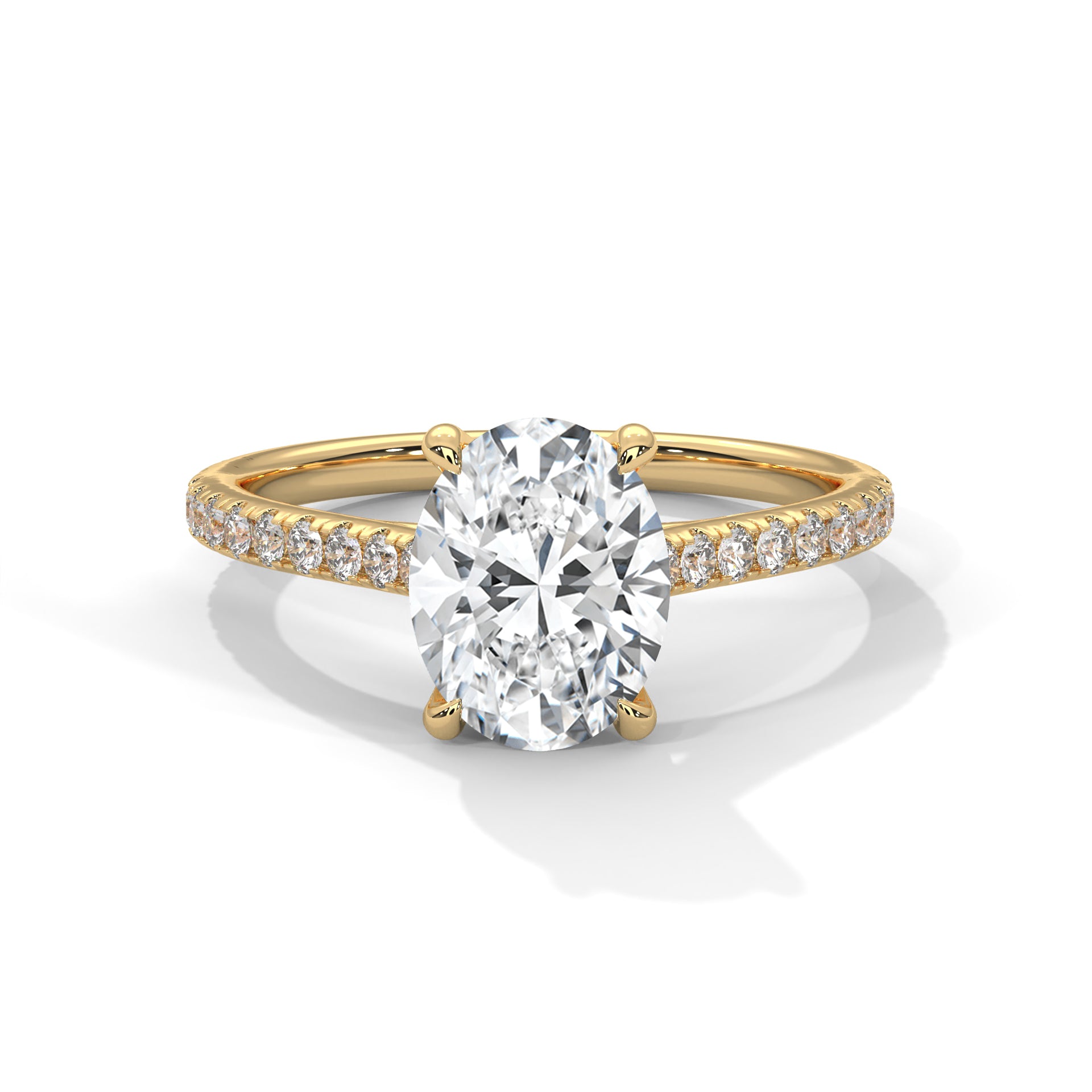 14KT 1.22CTW Oval Lab Grown Diamond Engagement Ring
